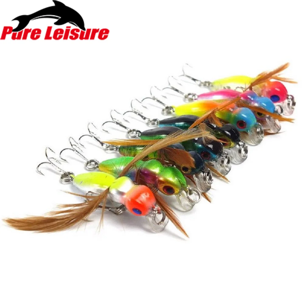PureLeisure 8Pcs Topwater Bee Insect Fishing Lures 3.4g Insect Spinners