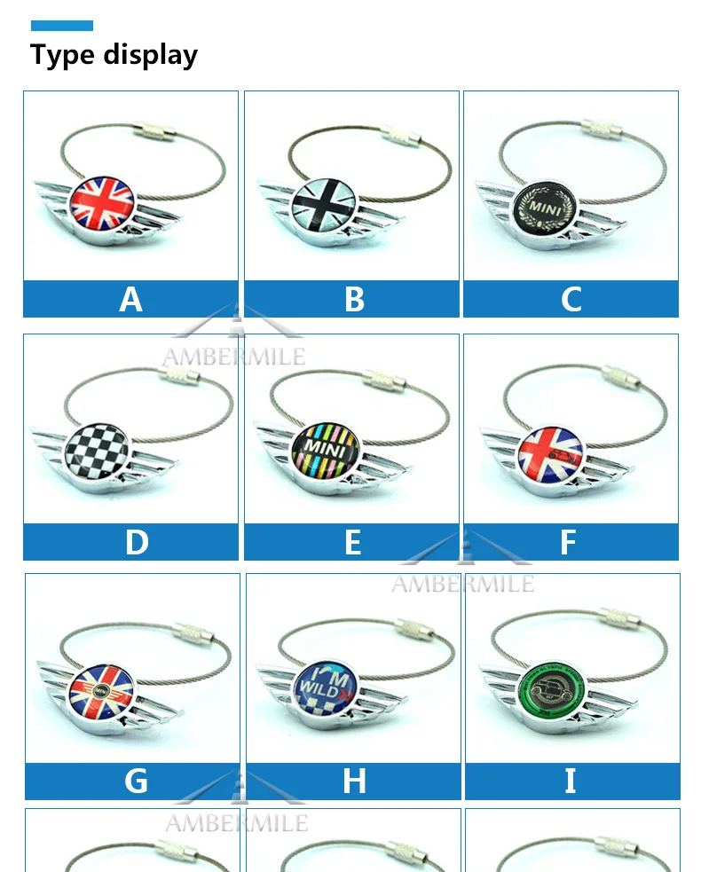 Airspeed Car Key Chain Keychain Key Ring Keyring for Mini Cooper JCW Clubman Countryman R50 R53 R55 R56 R60 R61 F54 F55 F56 F60  (2)