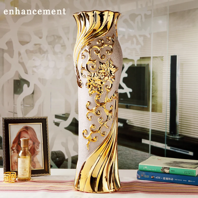 european modern fashion ceramic floor vase decorative ground vases home decoration modern wedding decoration gold flower - Decorative Floor Vases european modern fashion ceramic floor vase decorative ground vases home decoration modern wedding decoration gold flower - Decorative Floor Vases