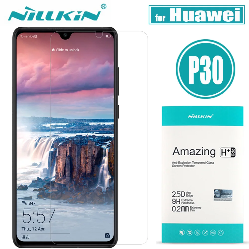 

Huawei P30 Glass Screen Protector Nillkin 9H Hard H Plus Pro Clear Safety Protective Glass on Huawei P30 Lite Tempered Glass
