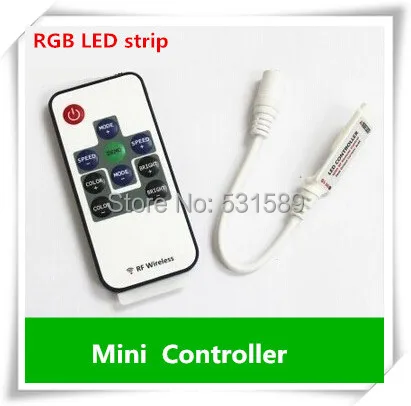 

100pcs DC 5V-24V 12A / 3 channels Mini Wireless RF RGB LED strip Controller by DHL