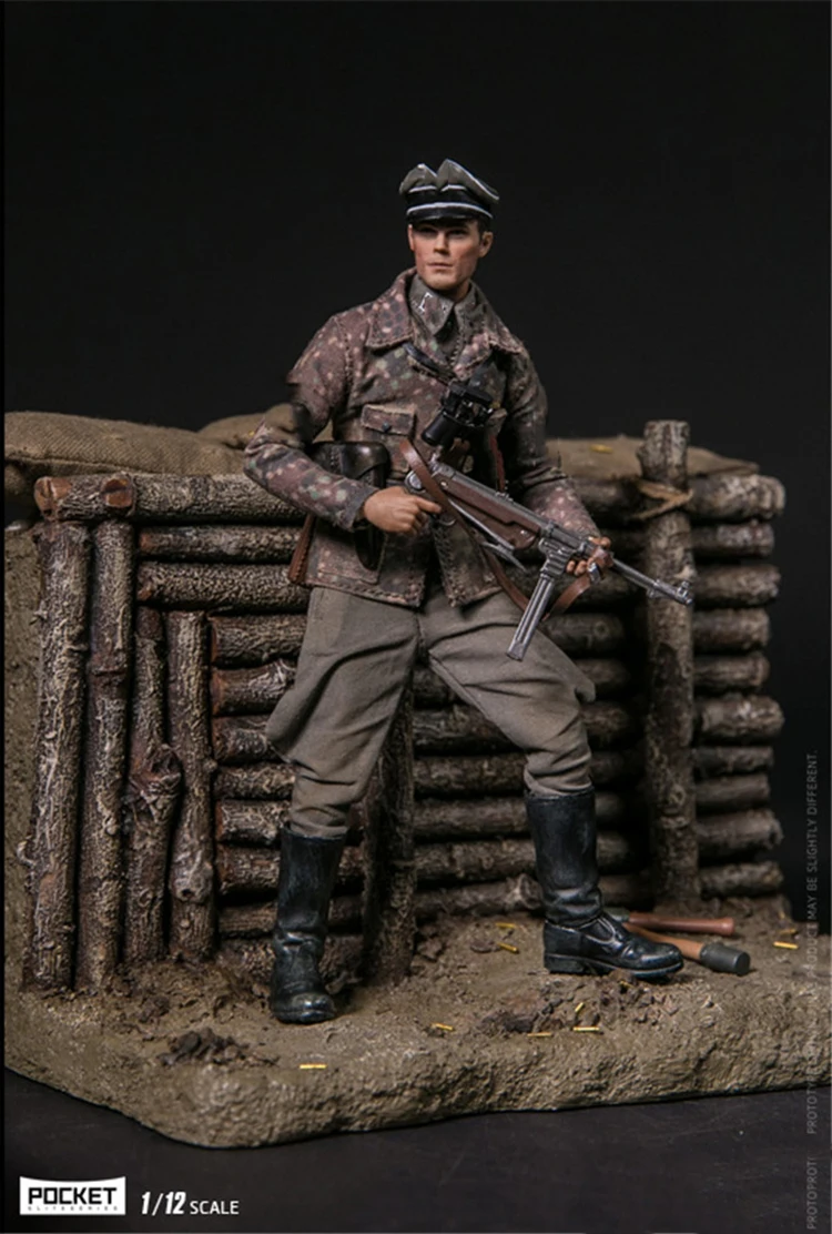 Коллекционная 1/12 карманная элитная Серия: WWII SS-Panzer-Division Das eich PES003 немецкая двойная головка оружие весь набор фигурка