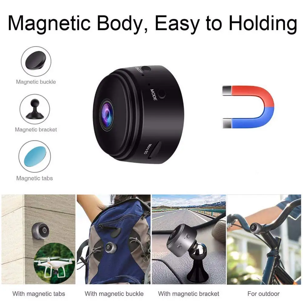  HD 1080P Mini Macchina Fotografica di WIFI Della Macchina Fotografica con Visione Notturna e di Ril