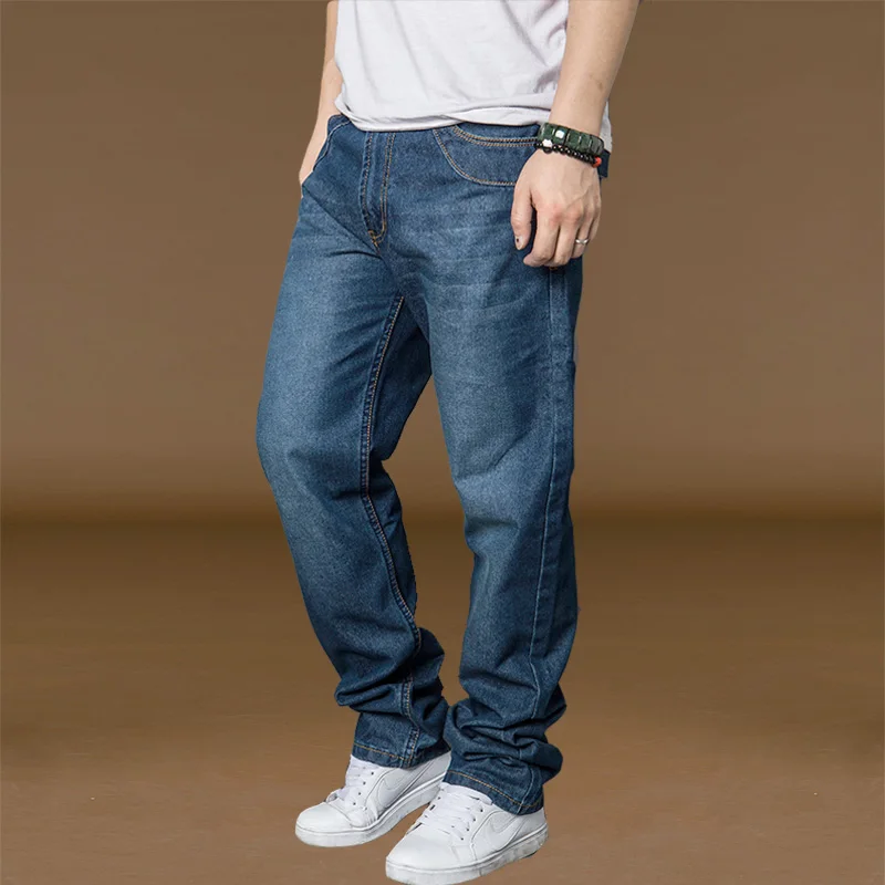 Loose Designer Mens Classic Straight Jeans Denim Trouser Men's Spring ...