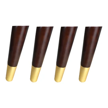 

4.7x16x2.5CM Diagonal Side Bracing Rubber Wood Legs Simple Style Furniture Feet Table Cabinet Legs with Iron Plate and Screws