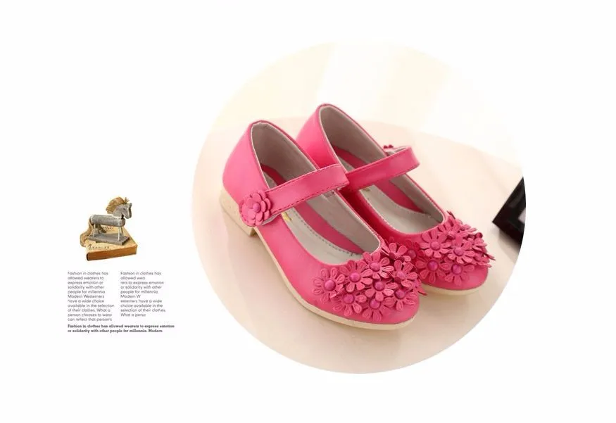 Обувь для девочек для детей 2017 Весна/осень принцесса Обувь Цветочные Дети Мода Детские Обувь кожаная для девочек партии Туфли для сцены