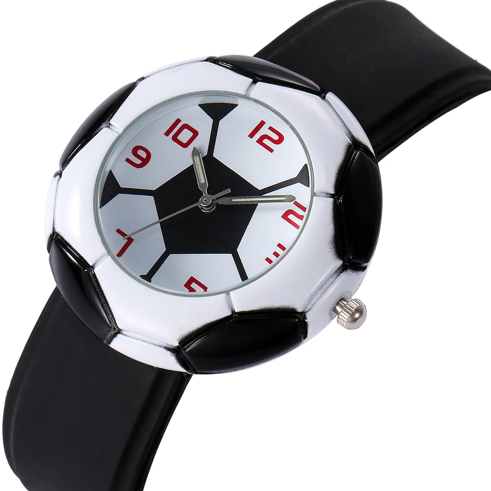 Pulseira de Silicone de Futebol Forma dos Desenhos Animados da Menina do Menino Pulseira de Relógio Filhos Assistem Crianças Relógios Estudante 8112