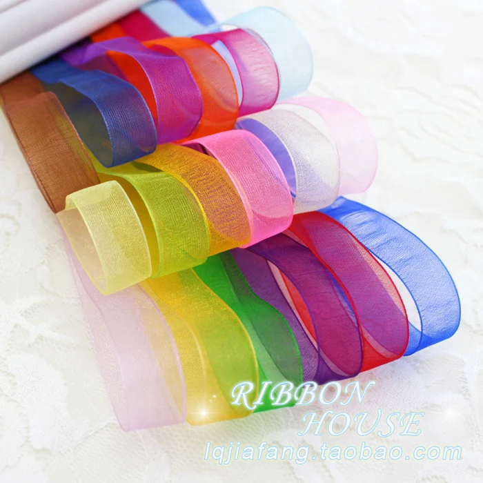 45meters/lot (50 yards/roll)1/2''(12mm) Organza ribbons white gift wrapping decoration Christmas ribbons Sewing Fabric Hand DIY