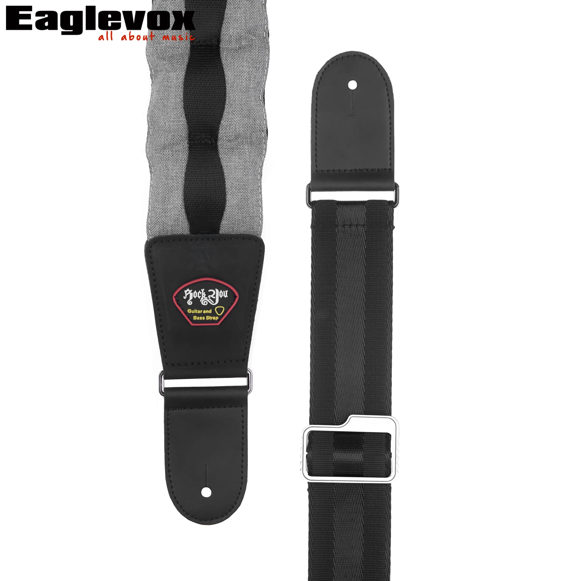 Padded Guitar Strap PU Leather Ends 95 127cm Length 7.5cm Width for