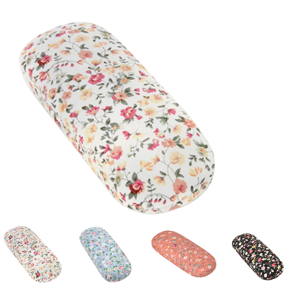 

Folding Floral Cloth Glasses Box Metal Eyewear Box Simple Display Glasses Protective Collector Organizer