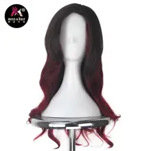 Miss U волосы женские Синтетические длинные волнистые волосы Омбре фиолетовый смешанный розовый черный воп красный синий цвет Хэллоуин фильм косплей парик