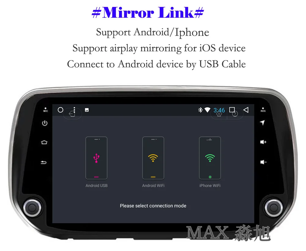 Top MAX Android 8.1 Car DVD Player for Hyundai Santa Fe 2018 Car Radio RDS SWC GPS Navigation System Free Maps Bluetooth Call/Music 8