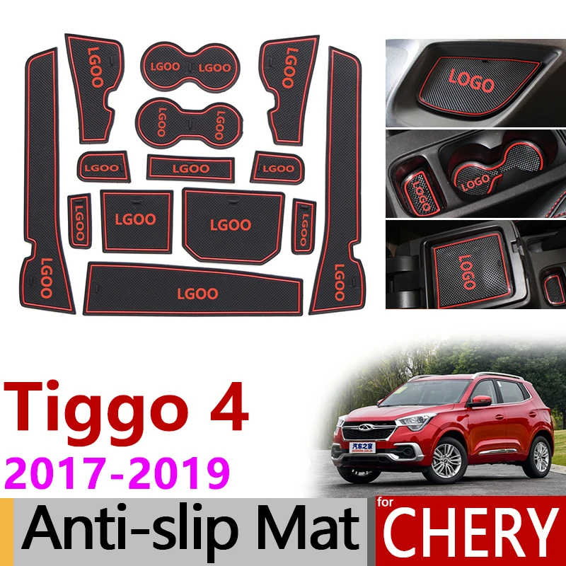 Противоскользящий коврик для ворот резиновая подставка для Chery Tiggo 4 Tiggo4 Tiggo 5x аксессуары Автомобильные наклейки 14 шт. красный/белый