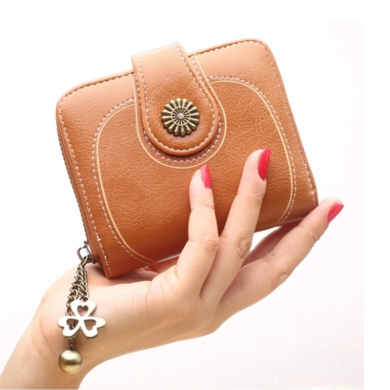 

Casual Fashion Solid Color Short Wallet 2019 New Hot Sale Wallets Women Cute Womens