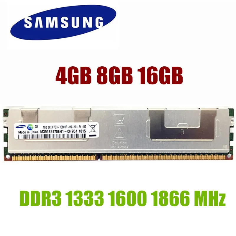 Samsung 4 ГБ 8 ГБ оперативной памяти, 16 Гб встроенной памяти, DDR3 PC3 1066 МГц 1333 1600 МГц памяти сервера 8G 16G 1333 1600 1866 ECC REG 10600 12800 Оперативная память