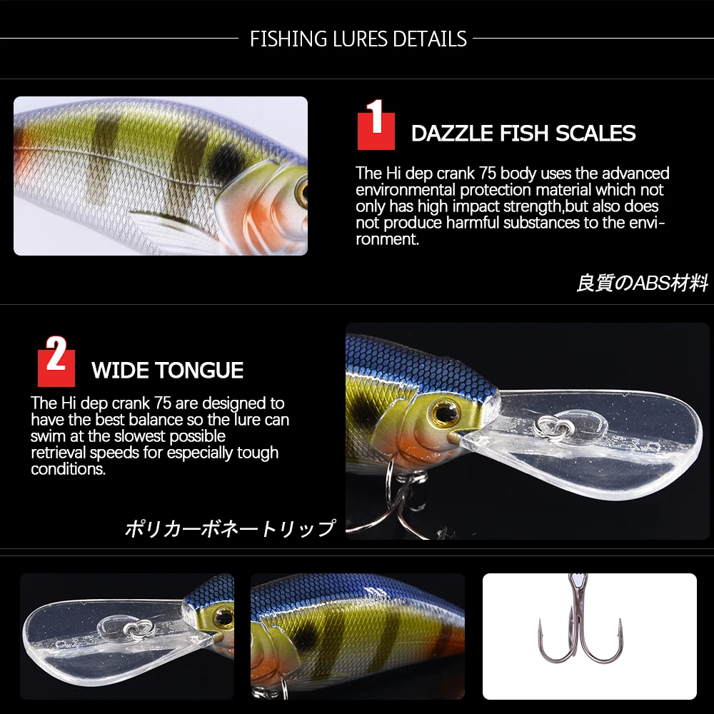 Makebass 2.95in0.79oz рыболовные приманки для моря Дайвинг Crankbait искусственная Pesca плавающая твердая приманка Воблер для мелкой рыбы приманка рыболовные снасти