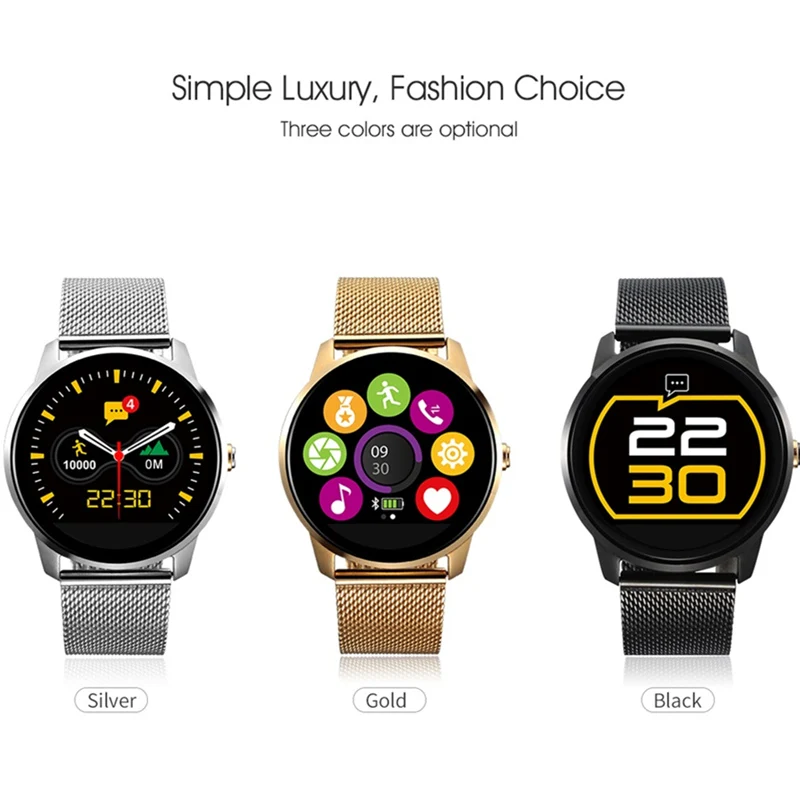 

GOLDENSPIKE F1 Fashion Sport Smart Watches MTK2502C 1.22 inch IPS Screen Smartwatch with heart rate monitor sliver/gold/black