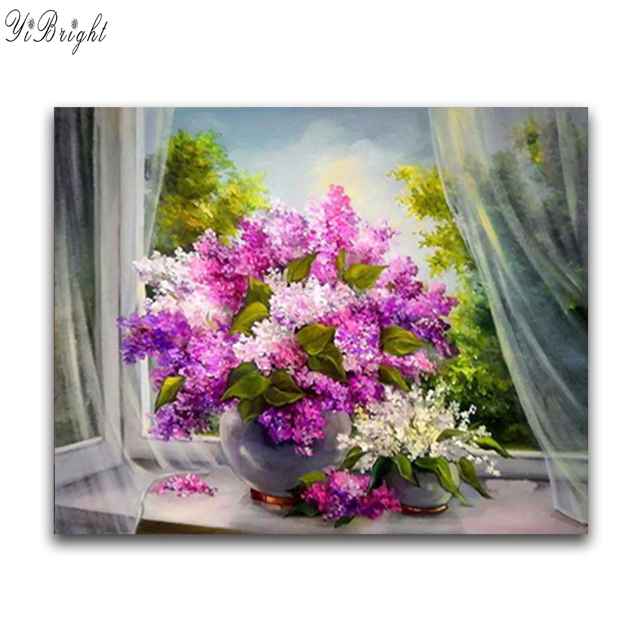 Lavender,Diamond Embroidery,Flower,Cross Stitch,Diamond