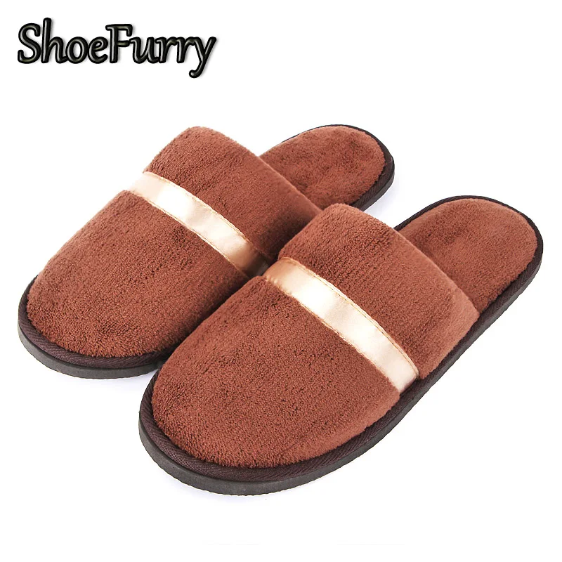 ShoesFurry Winter Slippers Casual Indoor Shoes Men Soft Plush Warm Home Slipper Shoes Male Autumn Cotton Bedroom Furry Slippers