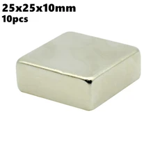 Powerful Block Neodymium Magnets 25x25x10mm N35 Rare Earth NdFeB 10pcs 25x25x10 Strong Magnetic Permanent Bar Magnet