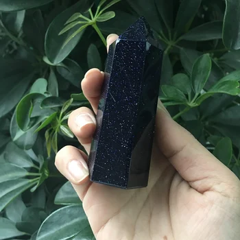 

Wholesale Hand Carving Blue Goldsand Stone Point Wand For Gifts Or Home Decoration SQ