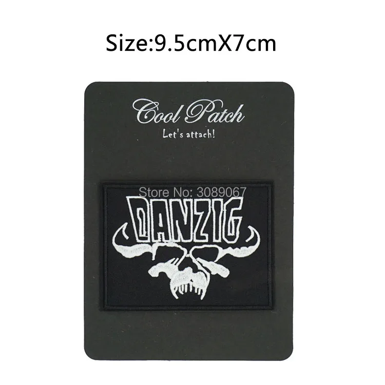 

DANZIG Skull Music Band Iron On/Sew On Patch Tshirt TRANSFER scrapbooking accessories Rock Punk embroidery patches Halloween