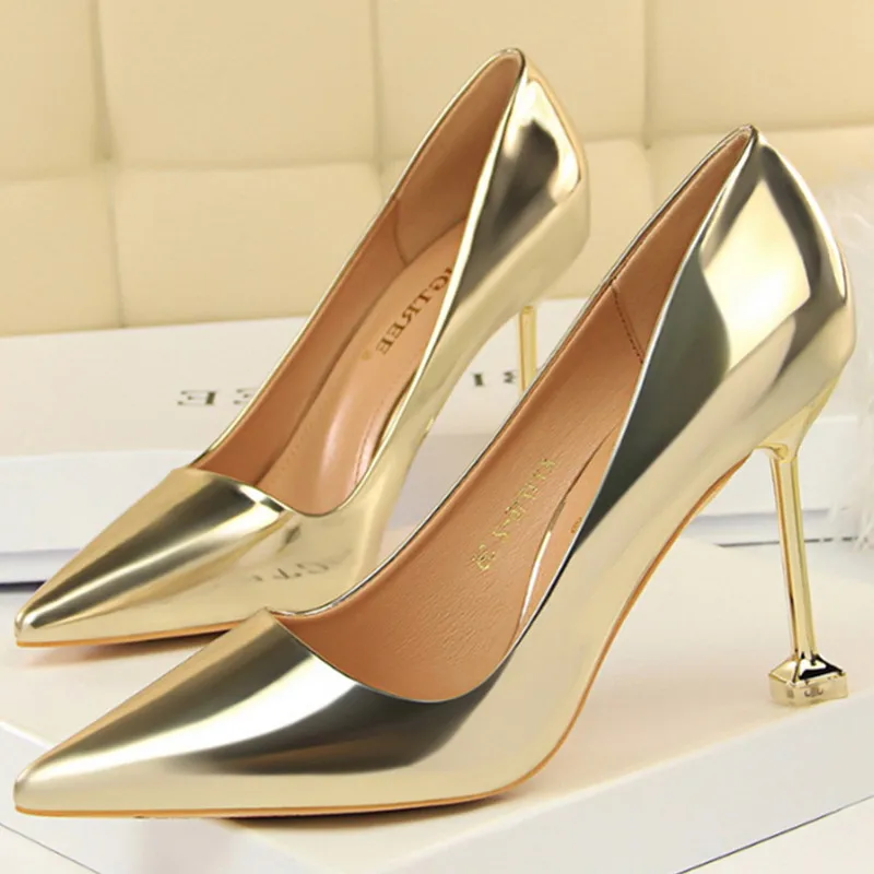

Shoes Woman High Heels Pumps Golden High Heels 9.5CM Women Shoes High Heels Party Shoes Pumps Shoes Heels
