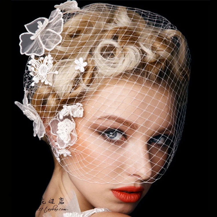 

Bridal veil, wedding dress, headwear, hat, screen, DIY, handmade accessories, mesh accessories, Bai Heihong