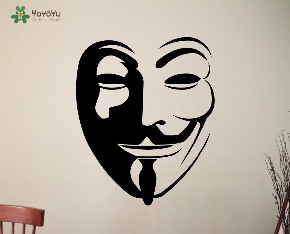 

Movie Wall Decal V For Vendetta Vinyl Wall Sticker Superhero Themed For Kids Room Art Mural Home Decor Removable Interior SY144