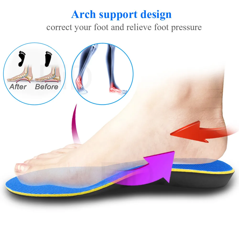 EiD 3D flat feet orthotic insoles arch support orthopedic inserts Plantar Fasciitis,Feet Pain,Pronation for Men and Women