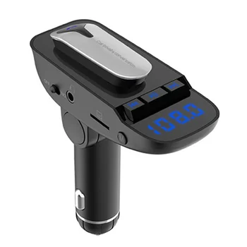 

ER9 Bluetooth Headset FM Transmitter MP3 Radio Adapter Car Kit Supports TF/SD Card and USB Car Charger for All Smartphones