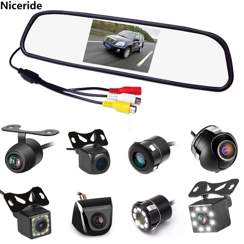 

4.3" Car Rearview Mirror Monitor Auto Parking System LED Night Vision Backup Reverse Camera Car Rear View Camera Waterproof