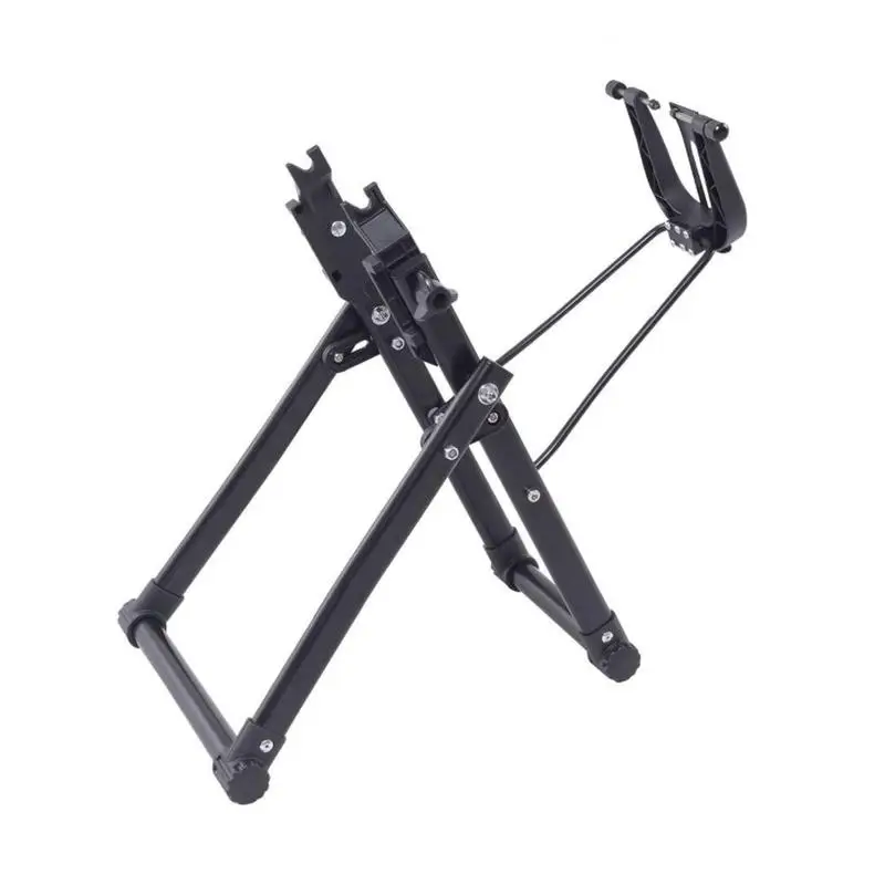 Folding Mountain Bike Rack Parking Holder Heavy Duty Bicycle Coated Steel Display Floor Rack Bike Repair Stand