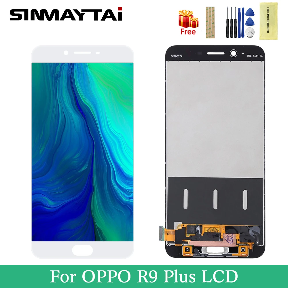 6," ips lcd для OPPO R9 Plus lcd дисплей+ сенсорный экран дигитайзер сборка Замена с рамкой 1080x1920 пикселей