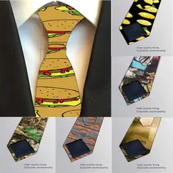 Горячие модные мужские галстуки с 3D принтом 8 см Ширина Галстуки Для Свадьба аксессуары необычные дизайнерские новые милые Harajuku ежедневный