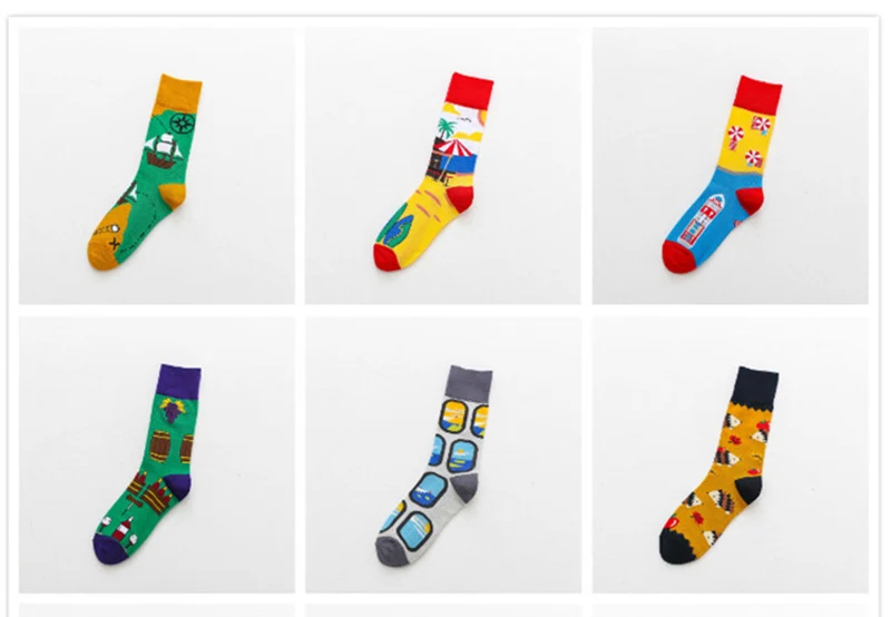 Веселое Harajuku Творческий Happy Socks носки унисекс дизайн животных японские носки Для женщин фрукты Calcetines Mujer Skarpety Skarpetki Sokken