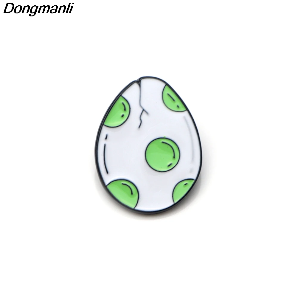 

DMLSKY Hatching Dinosaur super mario Yoshi Egg Pin Metal Enamel Lapel Pin Women kids charm brooch Backpacks badge M2037