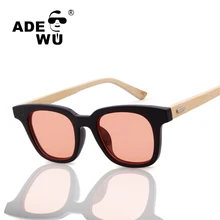 ADE WU Bambú gafas de Sol de Las Mujeres UV400 Lentes de Gafas de sol Mujer Hombre Gafas de Sol De Madera De Bambú Gafas Vintage gafas de sol mujer