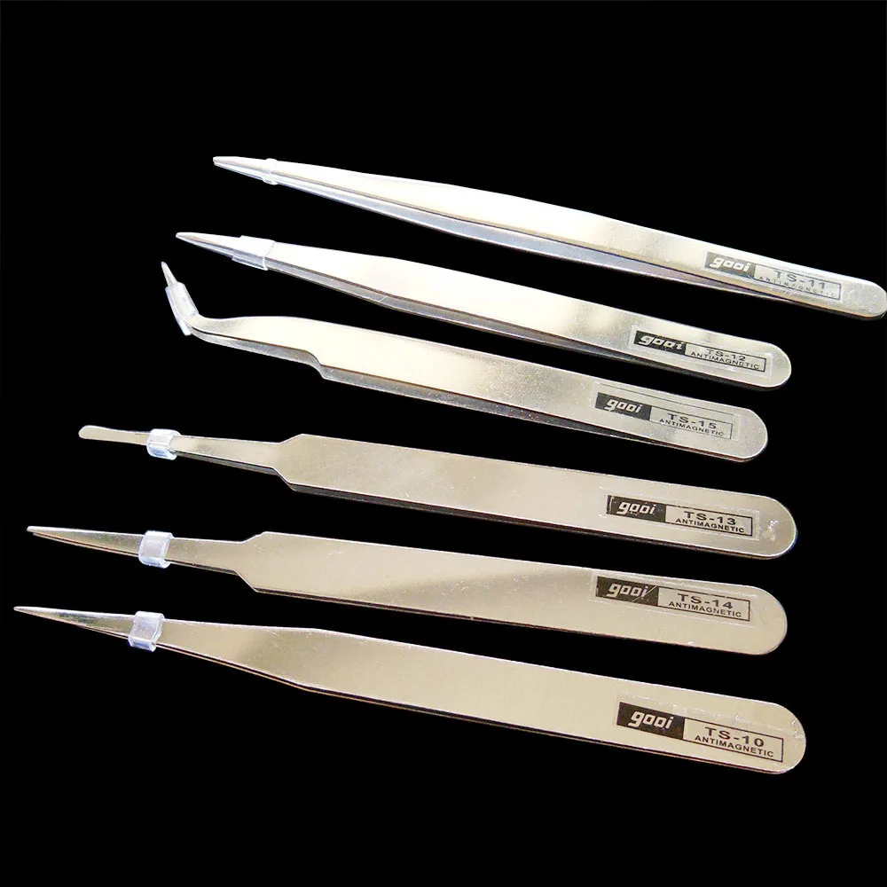 

6 pcs Professional Cuticle Manicure Pedicure mixed shape Eyebrow Tweezers make up tool kit nail tool