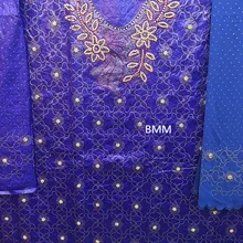 Базен riche getzner тяжелый с бисером и кружевом ткань кружевное платье Базен riche ткань шифоновая ткань геле головной убор Горячая 3 в 1