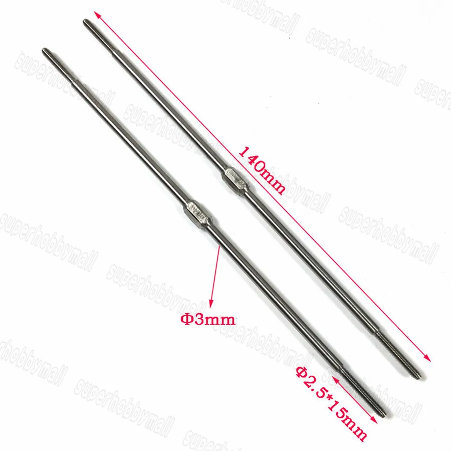 2pcs/lot D2.5mm L140mm Metal Push pull Rods For RC Airplane Stable