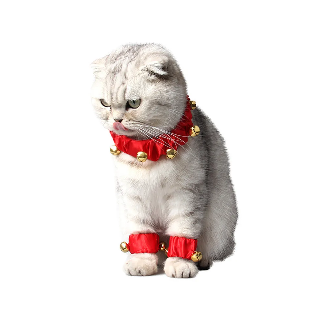 Рождественский праздник для питомца collier chat Costume Pet Cat Dog красный ошейник набор одежды для маленьких животных Товары для домашних животных