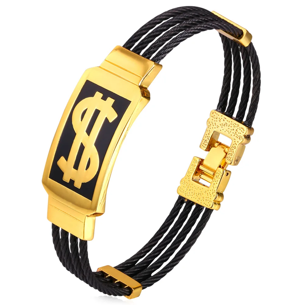 Buy Collare Dollar Sign Bangles Men Gift 316L