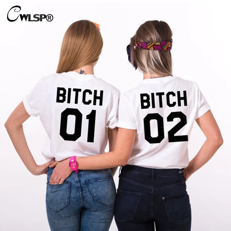 Футболка CWLSP с надписью Best Friends для женщин топ забавными надписями повседневная