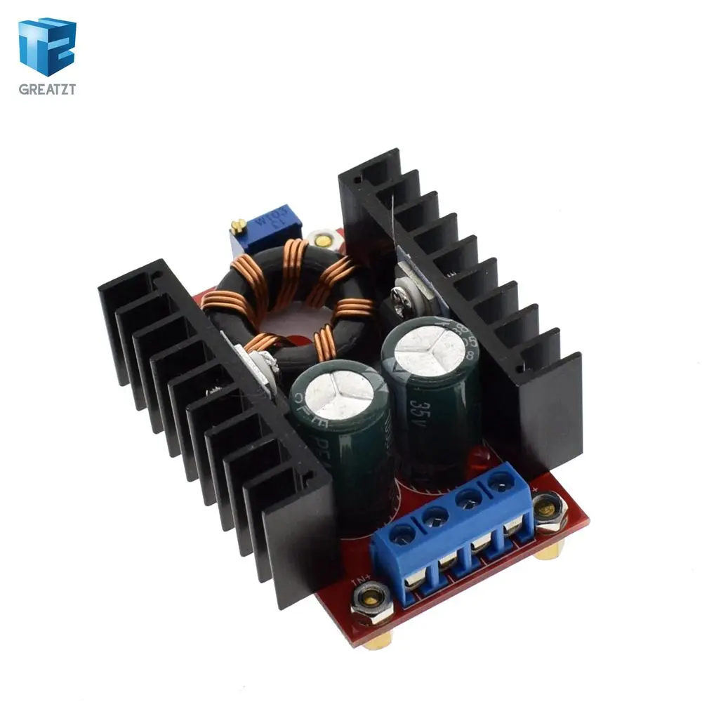 Повысить ватт. 150w повышающий модуль DC-DC повышающий. 150w Boost Converter DC to DC 10-32v to 12-35v. Понижающий преобразователь напряжения 150 Вт 4016. DC-DC преобразователь повышающий большой радиатор.