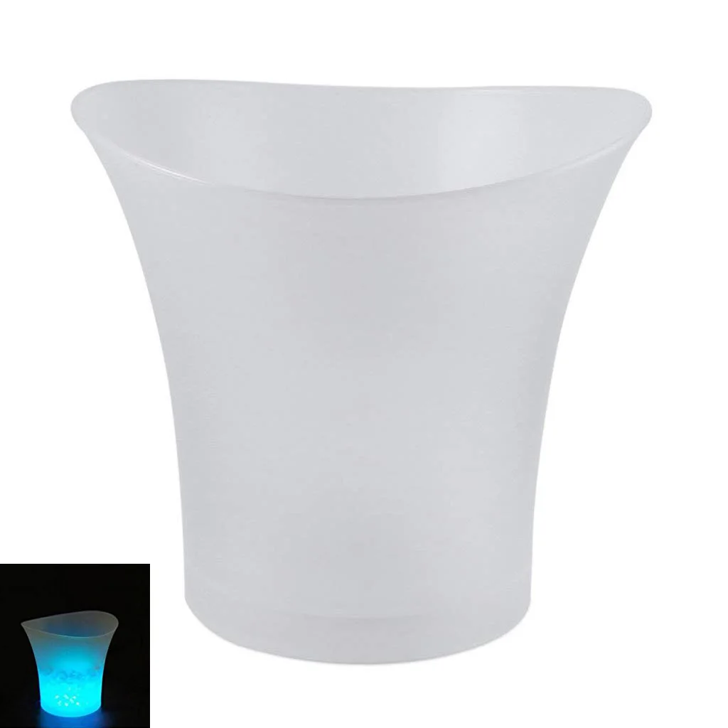 LED Ice Bucket Champagne Wine Beer Cooler Xmas Party 5L - Цвет: Blue