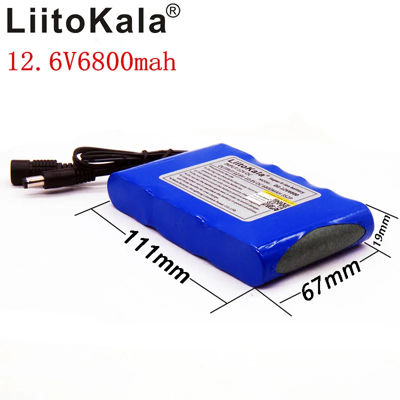 Умное устройство для зарядки никель-металлогидридных аккумуляторов от компании Liitokala-в высокой емкостью 12V 6800 mAh 18650 литиевая батарея, наружное освещение, замкнутую систему контроля мощности