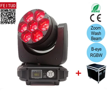 

2pcs/lot Flycase New 7x40w Bee Eye Lyre Zoom Led Moving Head Rgbw 4in1 Wash Moving Light Beam Movinghead Dmx Stage Dj Bar Light