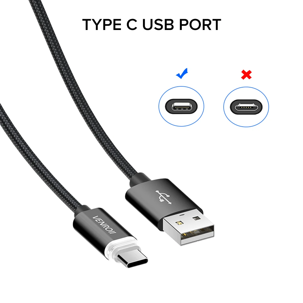 1 м светодиодный usb кабель с нейлоновой линией синхронизации данных для huawei mate 20