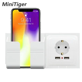

Minitiger Wall Socket Phone Holder Smartphone Accessories Stand Support For Mobile Phone Apple Samsung Huawei Phone Holder